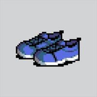 píxel Arte ilustración zapatos. pixelado zapatos. Zapatos Moda pixelado para el píxel Arte juego y icono para sitio web y juego. antiguo colegio retro vector