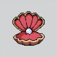 Pixel art illustration Clam. Pixelated Clam. Clam Sea Ocean pixelated for the pixel art game and icon for website and game. old school retro. vector