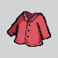 píxel Arte ilustración camisa. pixelado camisa. camisa Moda pixelado para el píxel Arte juego y icono para sitio web y juego. antiguo colegio retro vector
