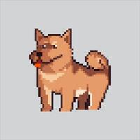 Pixel art illustration Dog Pet. Pixelated Dog Animal. Dog pet animal pixelated for the pixel art game and icon for website and game. old school retro. vector