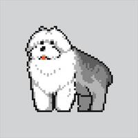 Pixel art illustration Dog Pet. Pixelated Dog Animal. Dog pet animal pixelated for the pixel art game and icon for website and game. old school retro. vector