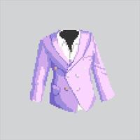píxel Arte ilustración traje. pixelado traje. traje smoking Moda pixelado para el píxel Arte juego y icono para sitio web y juego. antiguo colegio retro vector