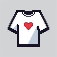 píxel Arte ilustración camiseta. pixelado camiseta. camiseta Moda pixelado para el píxel Arte juego y icono para sitio web y juego. antiguo colegio retro vector
