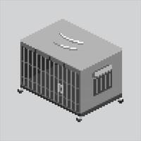 Pixel art illustration Pet Cage. Pixelated Pet Cage. Pet Cage shelter pixelated for the pixel art game and icon for website and game. old school retro. vector