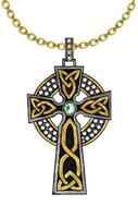 Jewelry design celtic cross pendant sketch by hand drawing. vector