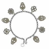 Jewelry design skull bracelet design by hand drawing on paper. vector