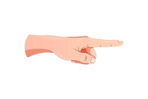 Pointing finger gesture isolated on white background. vector