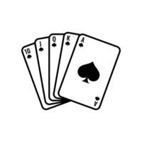 Royal flush spades playing cards icon. vector