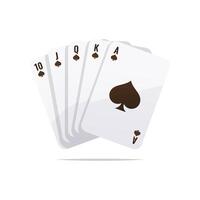 Royal flush spades playing cards. vector