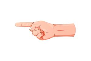 Pointing finger gesture isolated on white background. vector