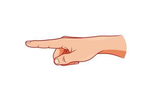 Pointing finger gesture isolated on white background. vector