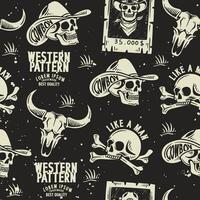 western seamless pattern design, western background vector