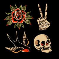 old school tattoo design, traditional tattoo design collection vector
