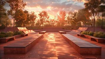 This Dynamic skatepark alive with skaters, showcasing ramps and rails for thrilling rides video