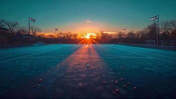 This Dynamic scene. hockey field with puck, awaiting the clash of teams video