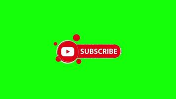 animado Youtube se inscrever botão em verde tela. gostar se inscrever Sino notificação botão em verde tela. se inscrever para canal. verde tela, verde fundo video