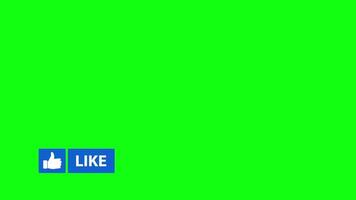 Like Button Icon in Green Screen. Animated Thumbs up Button. video
