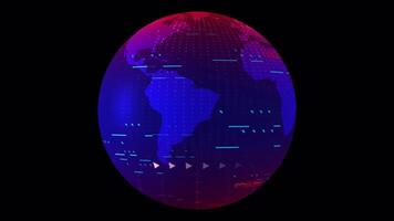 World Map Globe Red And Blue Seamless Loop video