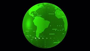 World Map Globe Green Seamless Loop video