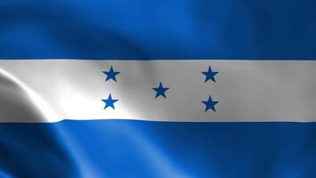 Honduras vlag fladderend in de wind. gedetailleerd kleding stof textuur. video