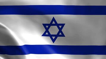 Israeli flag fluttering in the wind. detailed fabric texture. Seamless looped animation. video