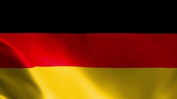 Deutsche Flagge flattern im das Wind. detailliert Stoff Textur. video
