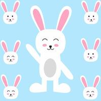 set of rabbit illustrations vector