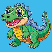 American Alligator cute animal in colorful cartoon style isolated on white background. graphics. vector