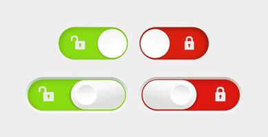blocked and unlocked toggle switch vector