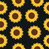 Seamless sunflower pattern vector