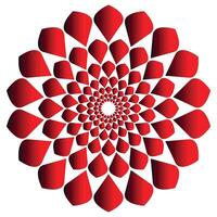 A spiral red mandala flower design. vector