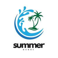 summer logo design for branding and event vector