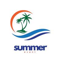 summer logo design for branding and event vector