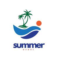 summer logo design for branding and event vector