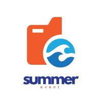 summer logo design for branding and event vector