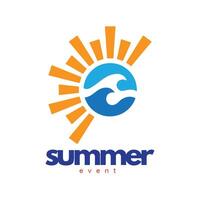 summer logo design for branding and event vector