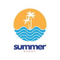 summer logo design for branding and event vector