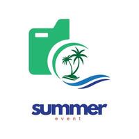 summer logo design for branding and event vector