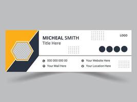 Modern Simple Editable Email Signature Design And Minimal Layout vector