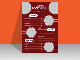 editable restaurante comida menú diseño modelo vector