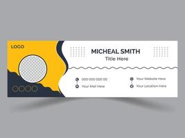 Modern Simple Editable Email Signature Design And Minimal Layout vector