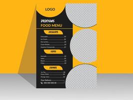 Editable Restaurant Food Menu Design Template vector