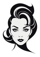 Pompadour layered hair in front with slick back the rest hairstyle 50s vector