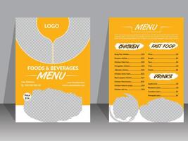 Editable Restaurant Food Menu Design Template vector