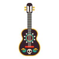 un dibujado a mano mexicano guitarra aislado en blanco vector