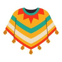 Mexican poncho on a white background vector