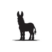 Donkey black silhouette illustration vector