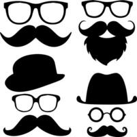 glasses and mustache element design for templates vector