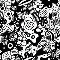 zentangle garabatear resumen negro y blanco repetir modelo vector