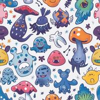 abstract colorful doodle monster art background vector
